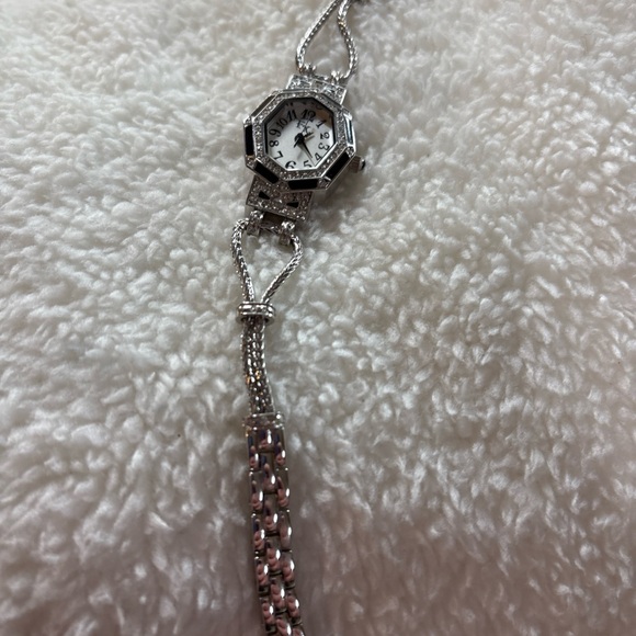 HW7 Black Enamel mesh cord Crystal Bangle Watch by FX by Franz Xavier - Picture 2 of 8